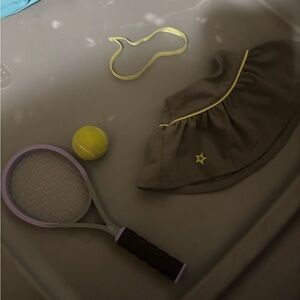 American Girl Brown and Yellow Tennis Set